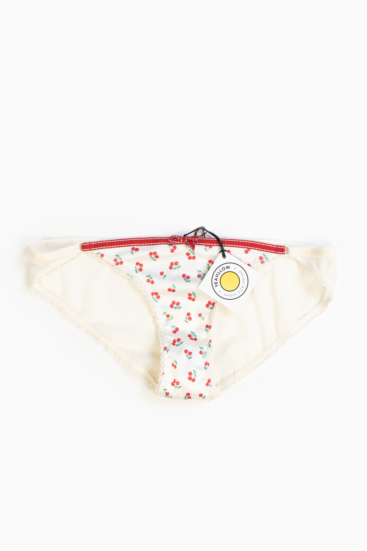 Dolce&Gabbana Cherry Mesh White Panties - M