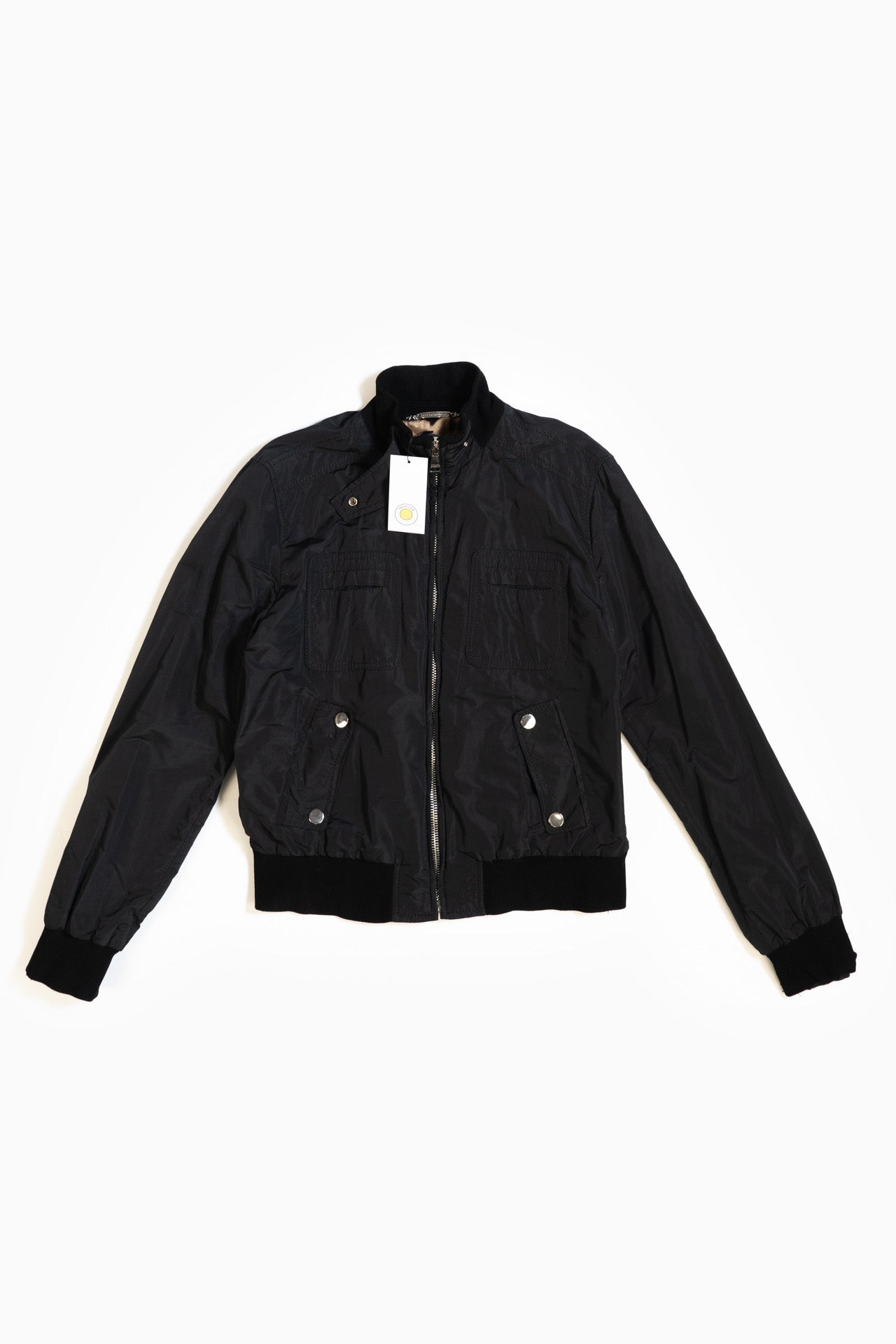 Dolce & Gabbana Nylon Bomber Jacket In Black