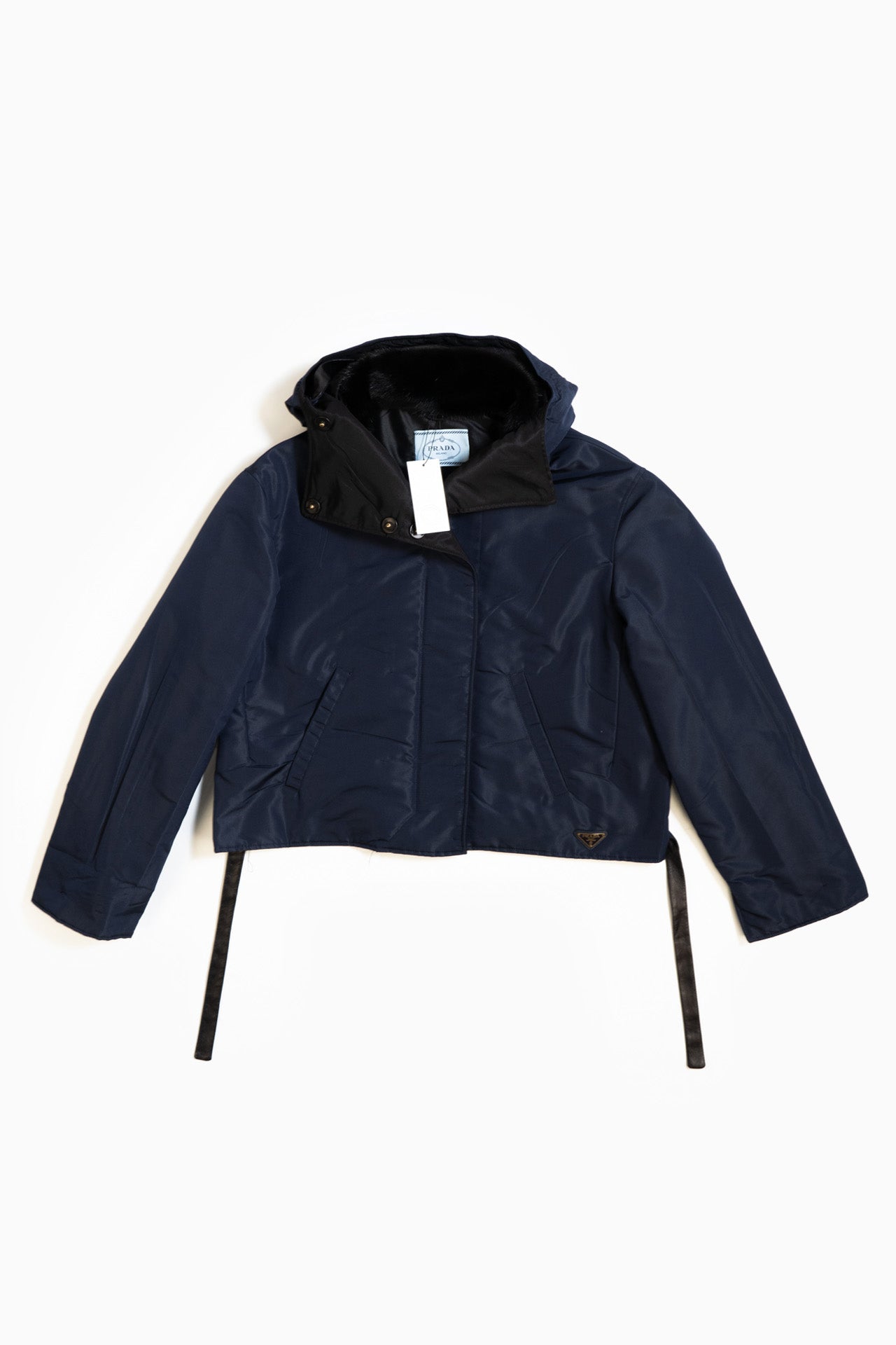 Prada Rain Coat With Hood In Navy