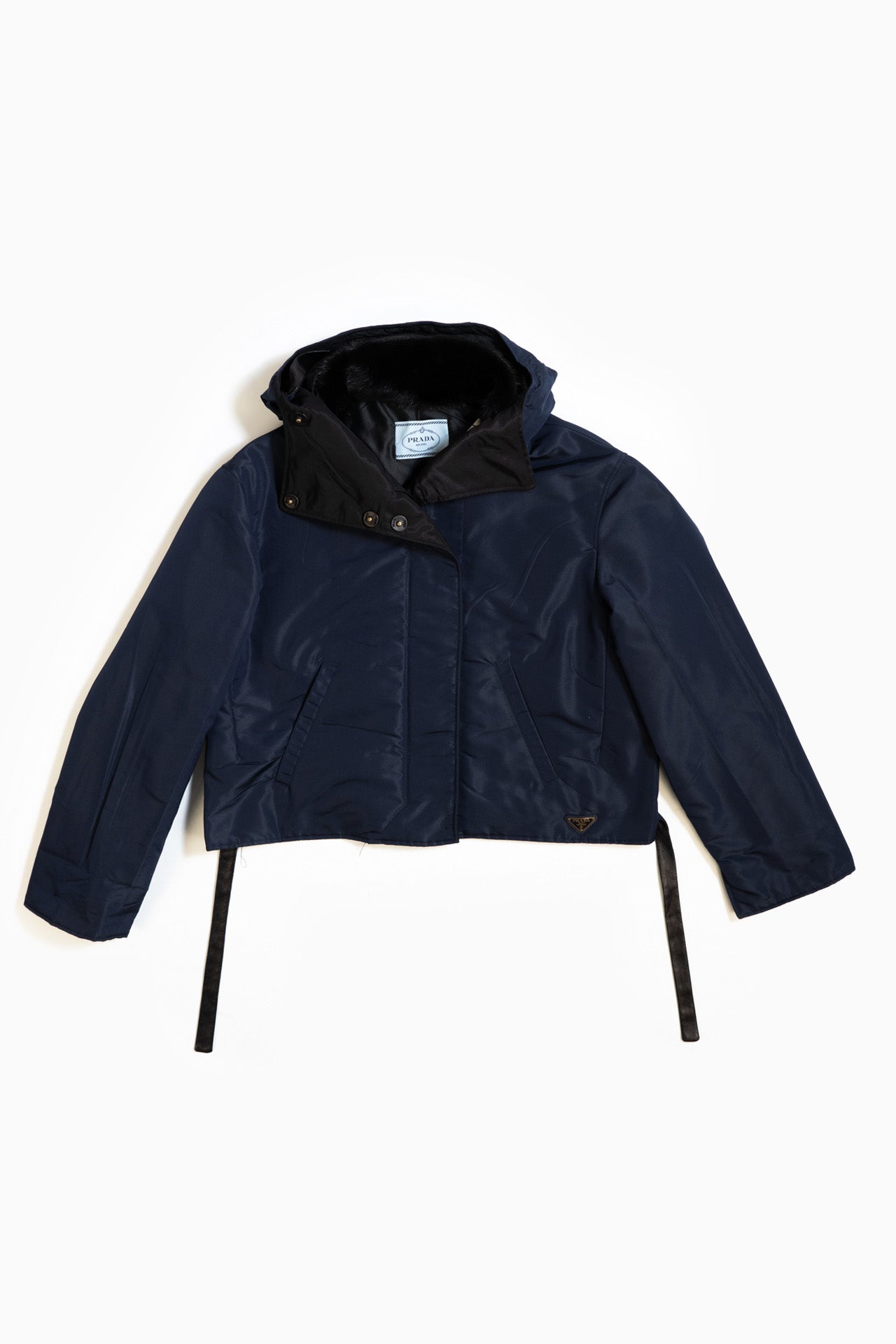 Prada Rain Coat With Hood In Navy