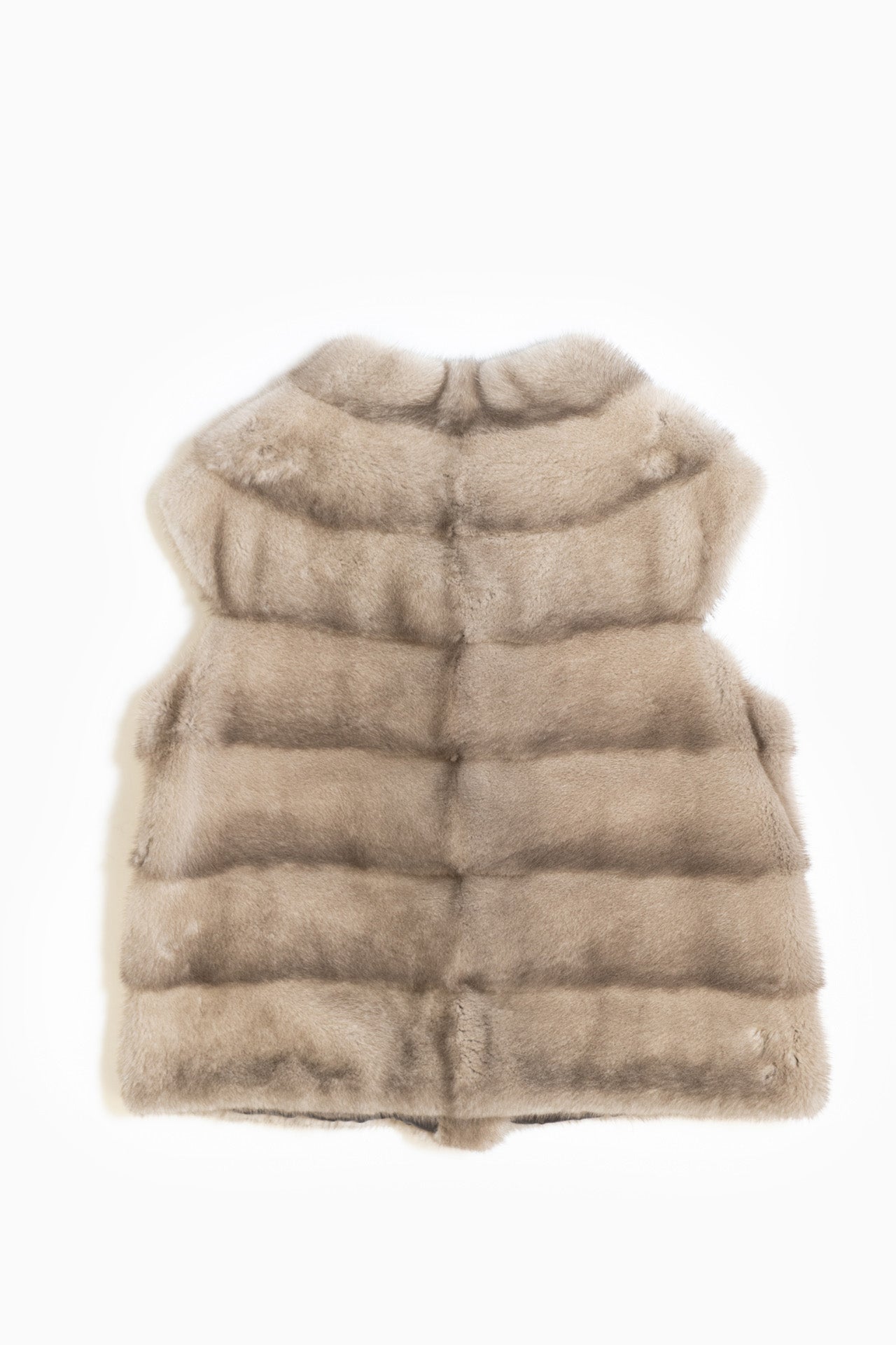 Vintage Mink Fur Vest In Beige