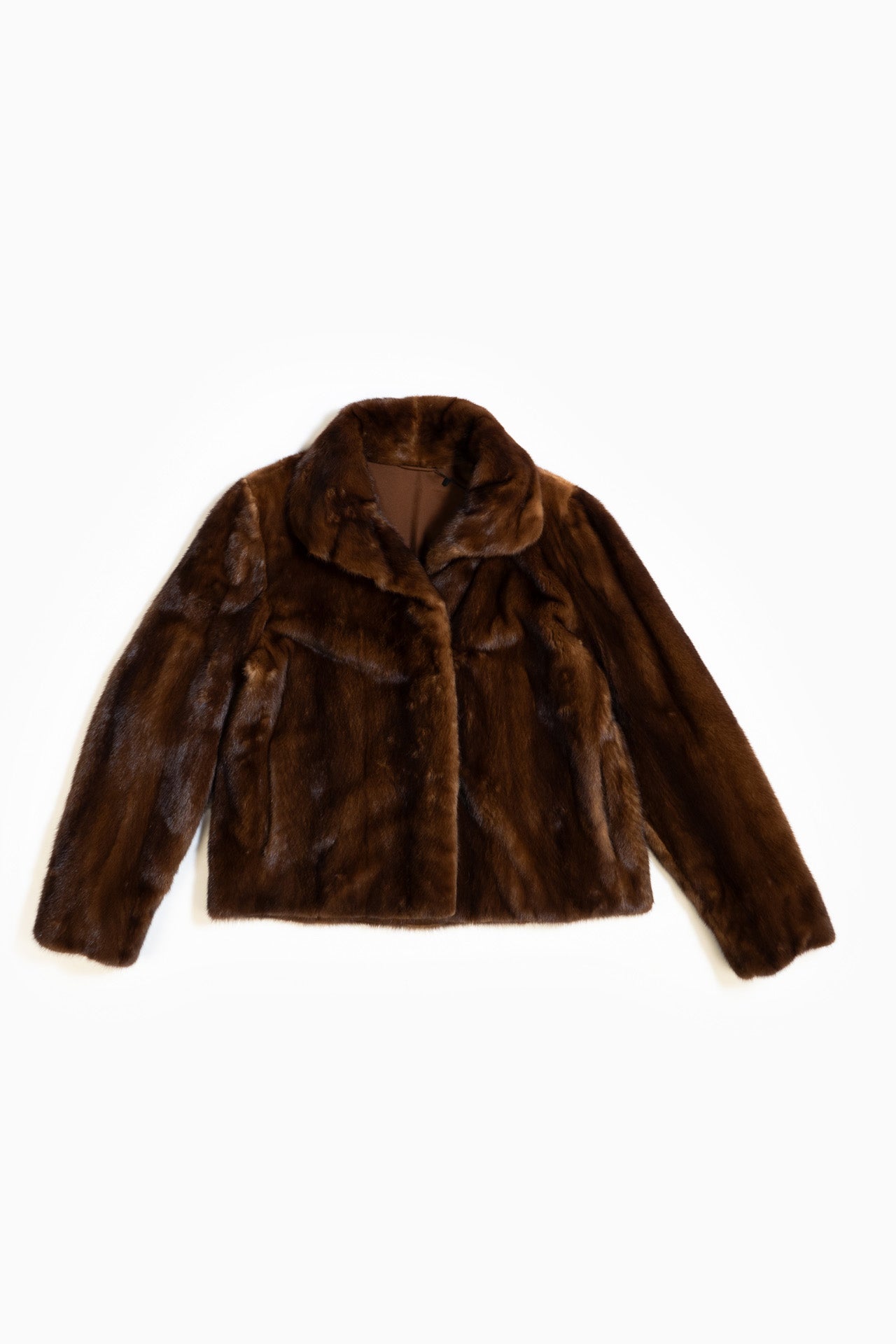 Vintage Mink Fur Coat In Brown