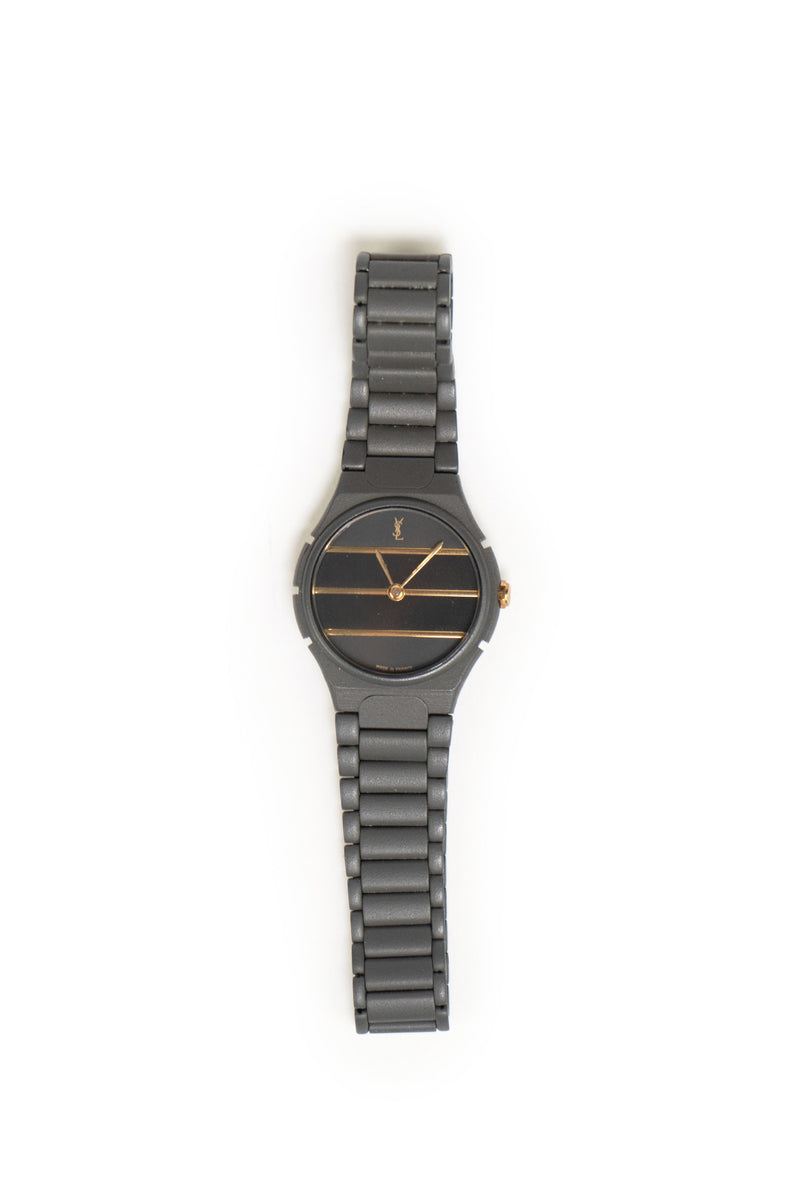 YVES SAINT LAURENT COATED STAINLESS STEEL CLASSIC WATCH