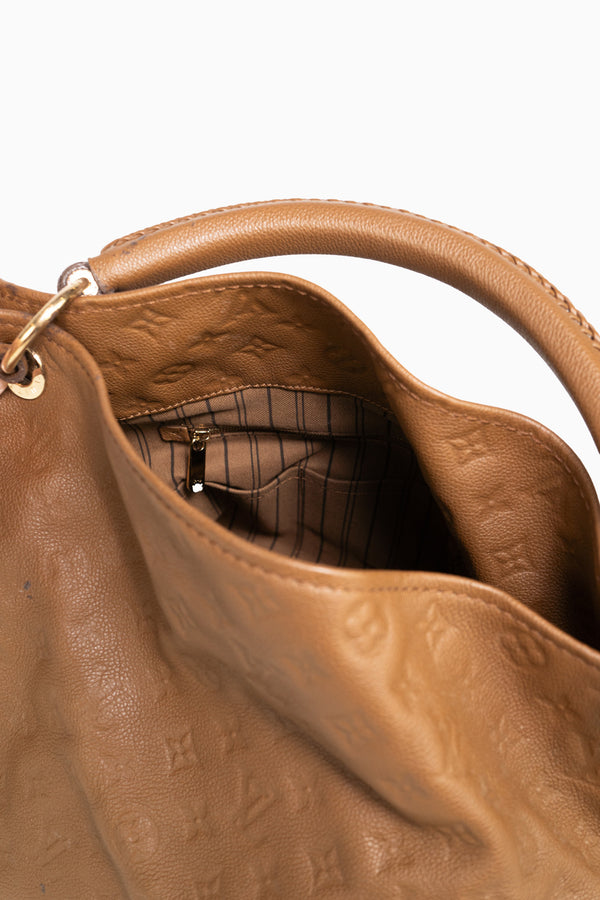 Louis Vuitton Artsy MM Monogram Empreinte Leather Ombre Taupe