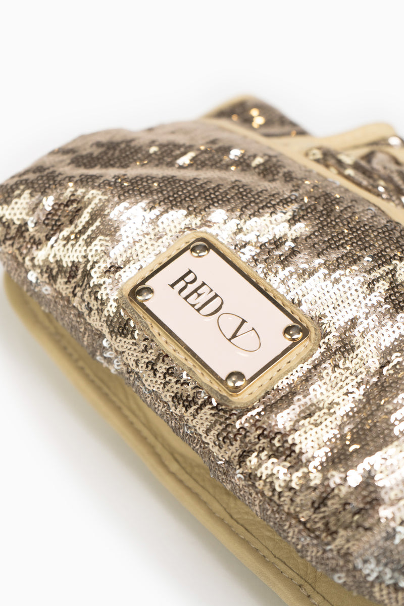 Red Valentino Sequins Crossbody Chain Bag