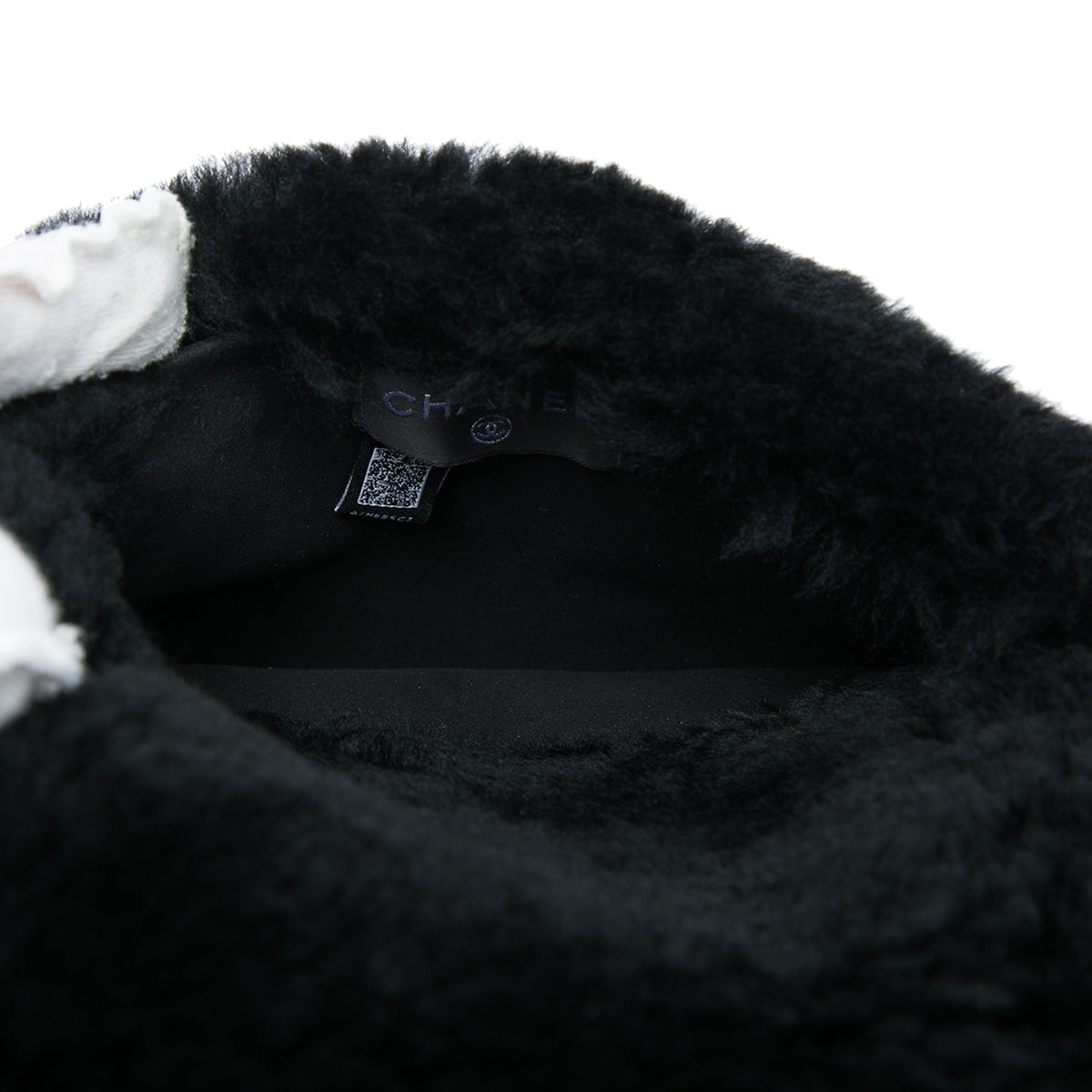 Chanel CC Shearling Muff Shoulder Bag Black