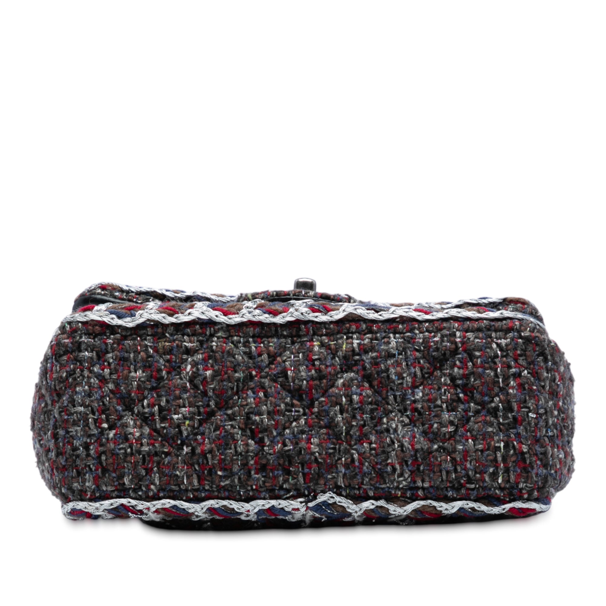 Chanel Mini Rectangular Classic Tweed Braided Single Flap Black