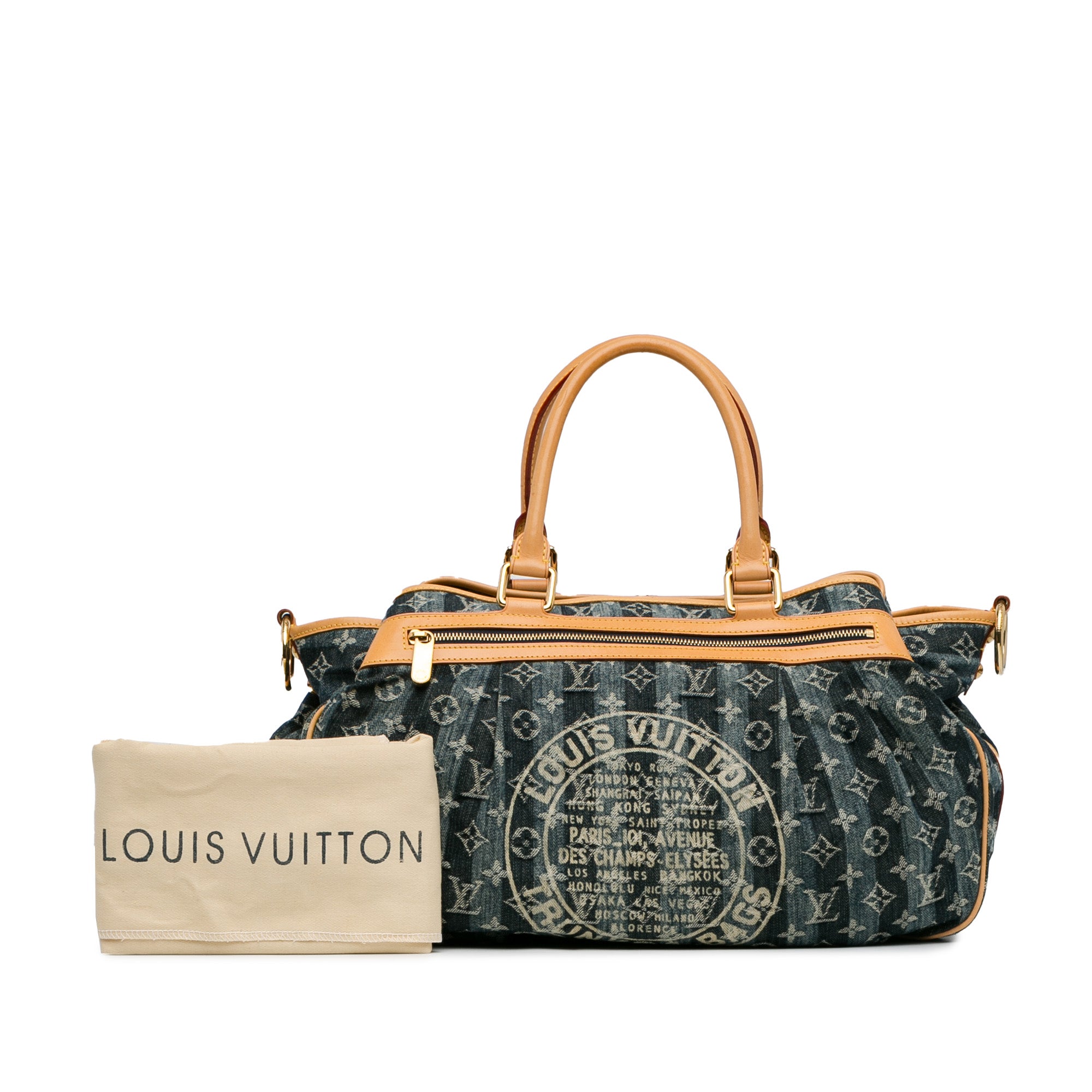 LV Monogram Denim Porte Epaule Raye Cabas GM