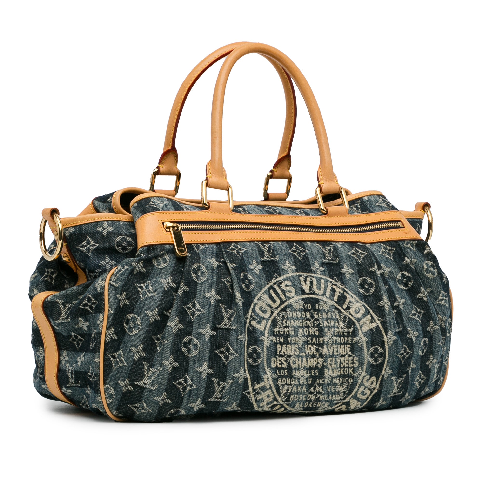 LV Monogram Denim Porte Epaule Raye Cabas GM