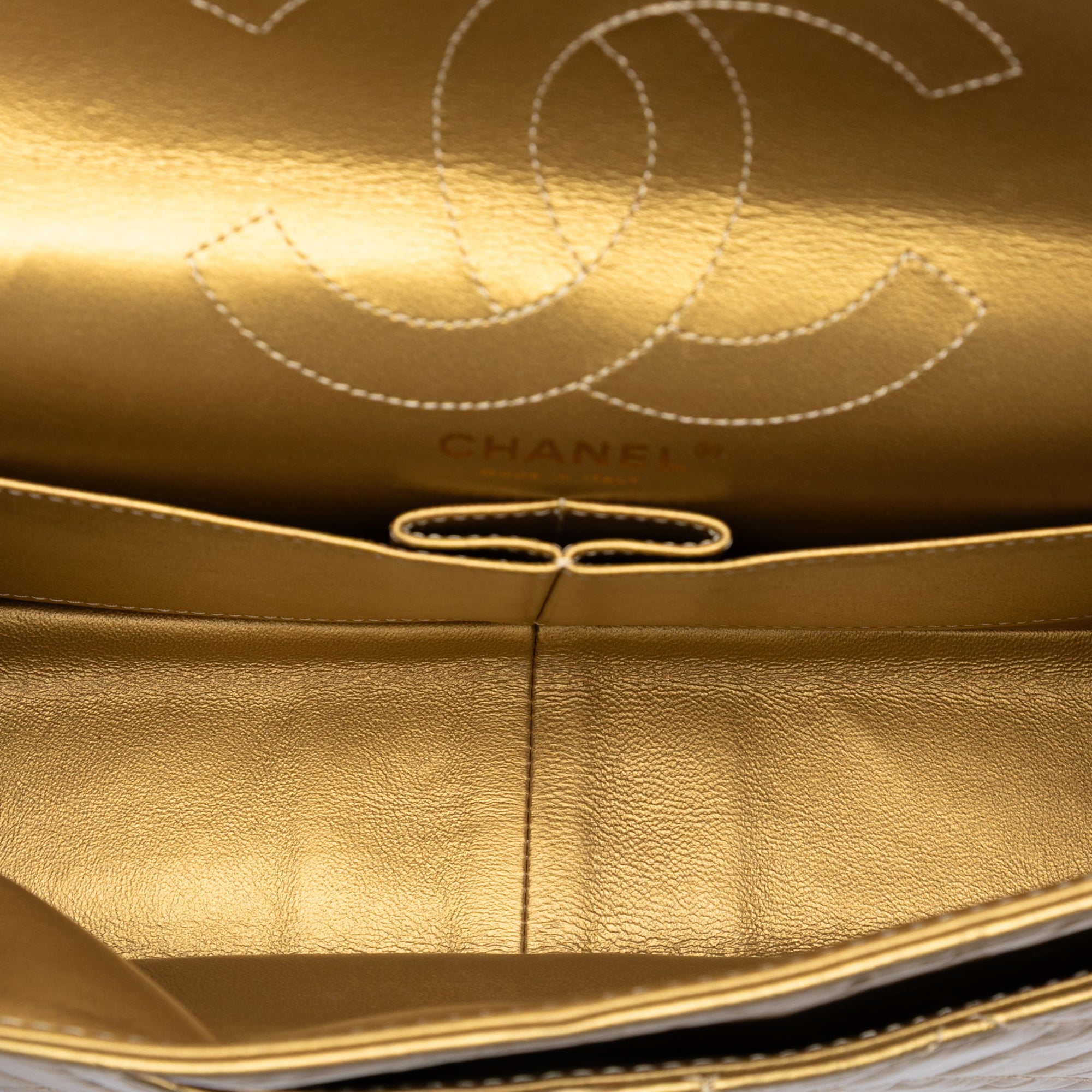Chanel Quilted Metallic Aged Calfskin Reissue 2.55 Double Flap 226 Gold