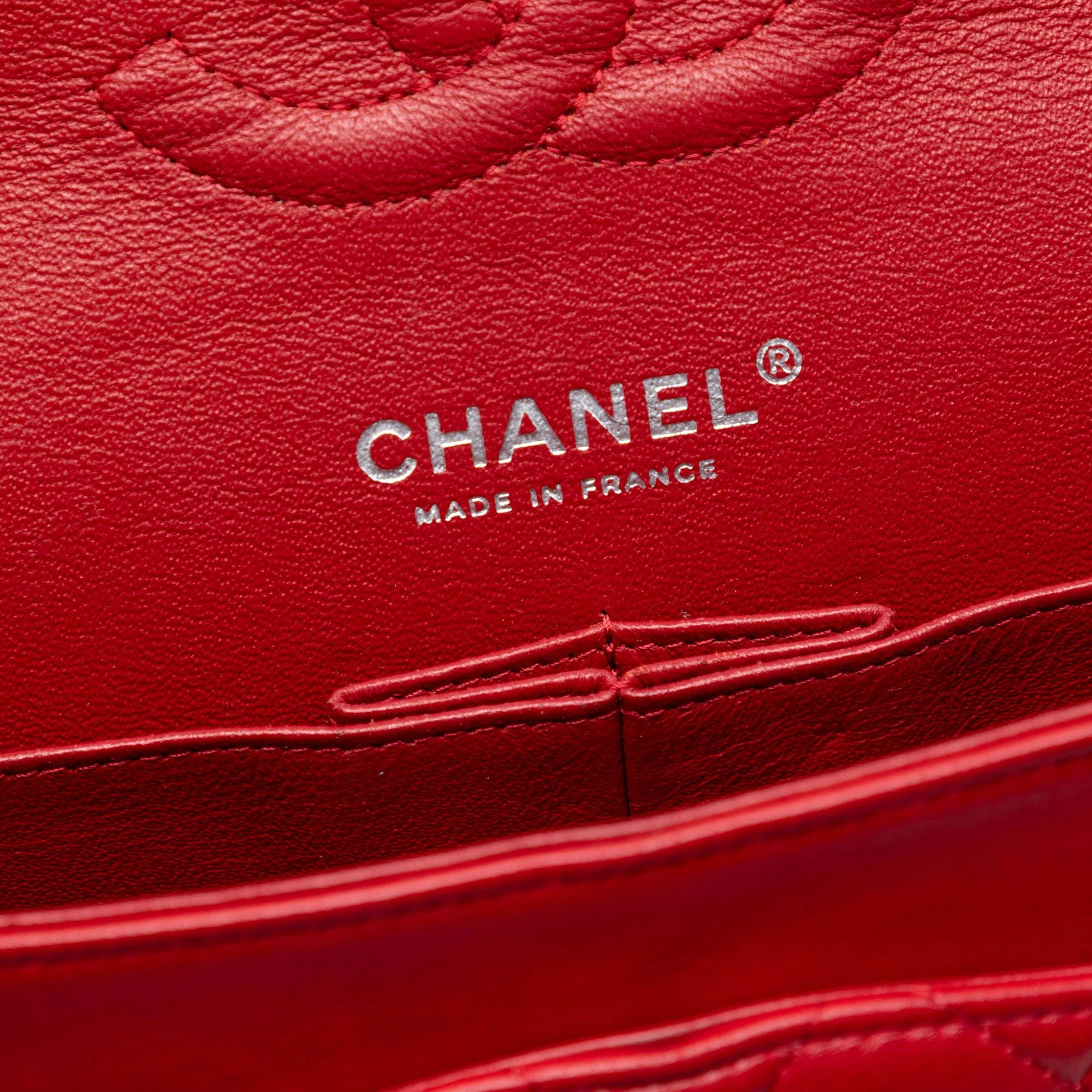 Chanel Tricolor Quilted Lamb Jumbo Double Flap