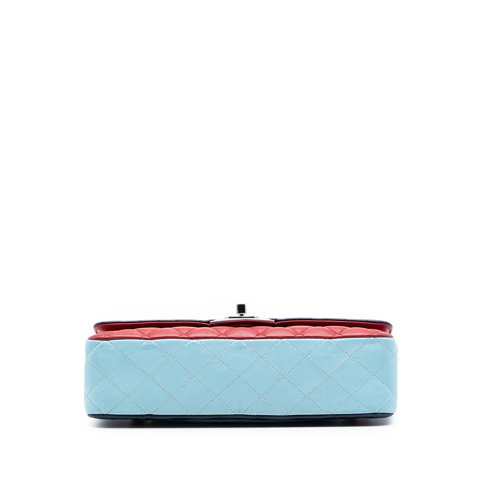 Chanel Tricolor Quilted Lamb Jumbo Double Flap