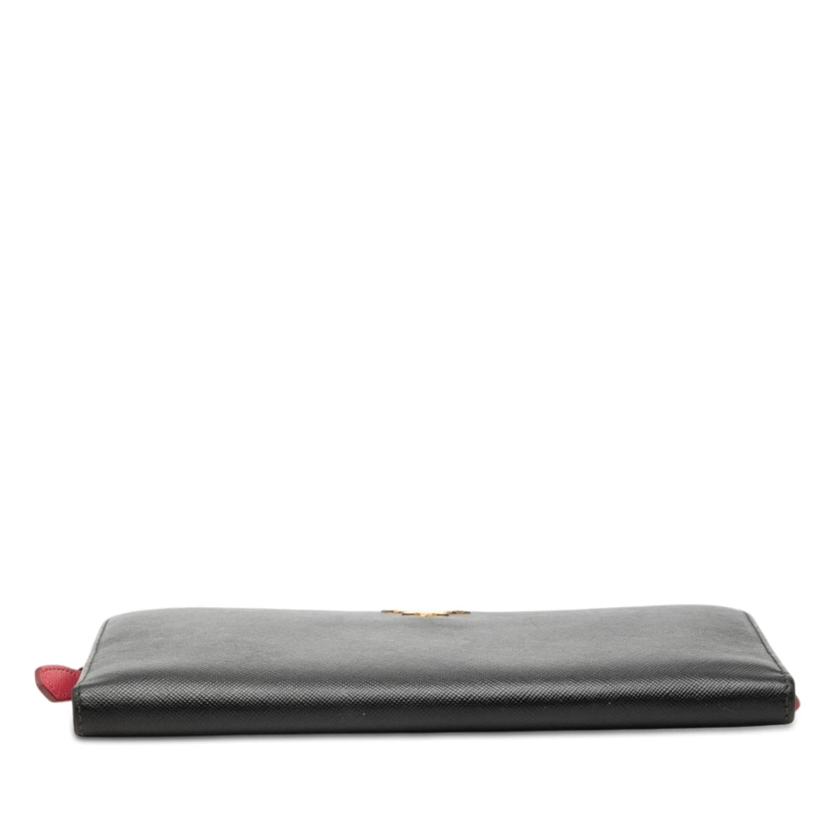 Prada Saffiano Zip Around Long Wallet in Black