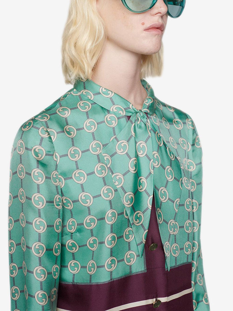 Gucci GG Printed Silk Dress - Size 36