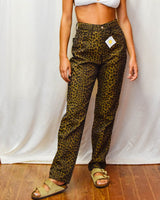 Calça cintura alta Fendi vintage padrão leopardo original - 38