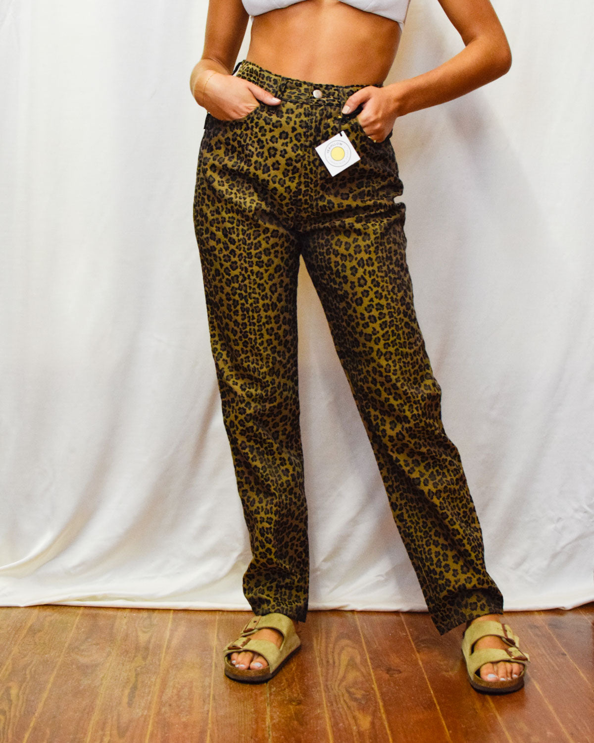 Fendi Pantalon taille haute original à motif léopard vintage - 38