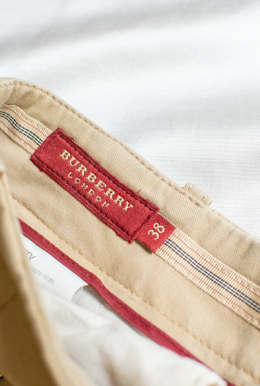 Burberry Original Classic Beige Trousers - with Cotton