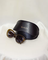Óculos de sol Gucci vintage verde oliva anos 90 - com caixa