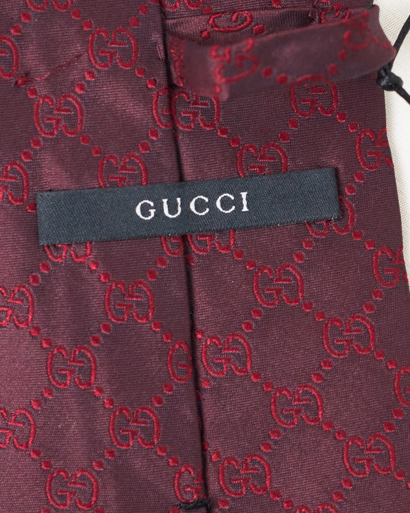 Gucci Red Monogram Tie