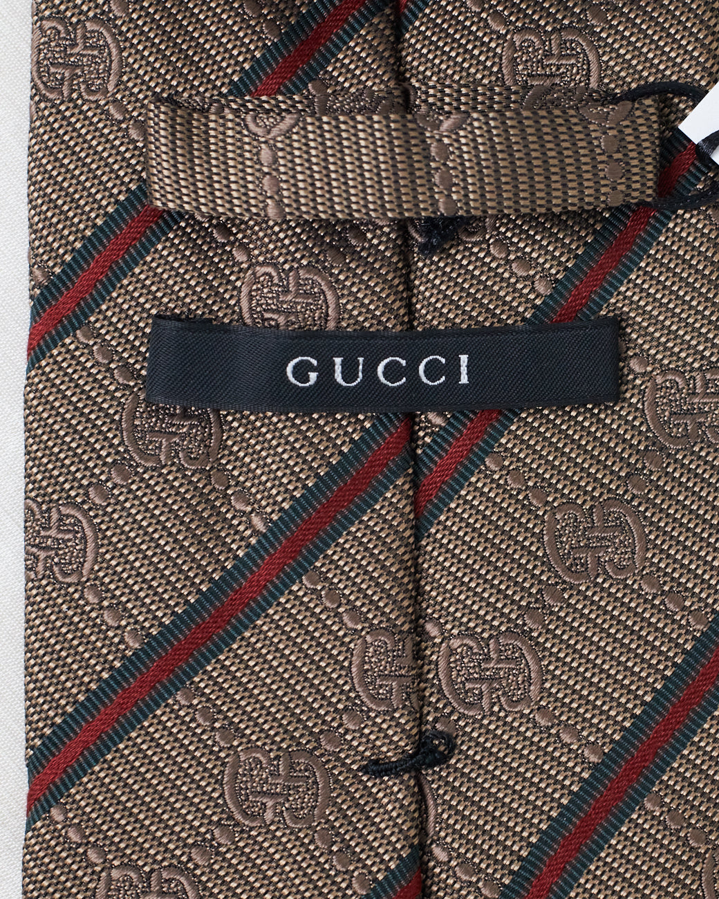 Gravata Monograma Listrada Gucci 