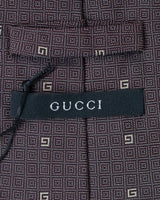 Gucci GG Monogram Brown And Red Tie