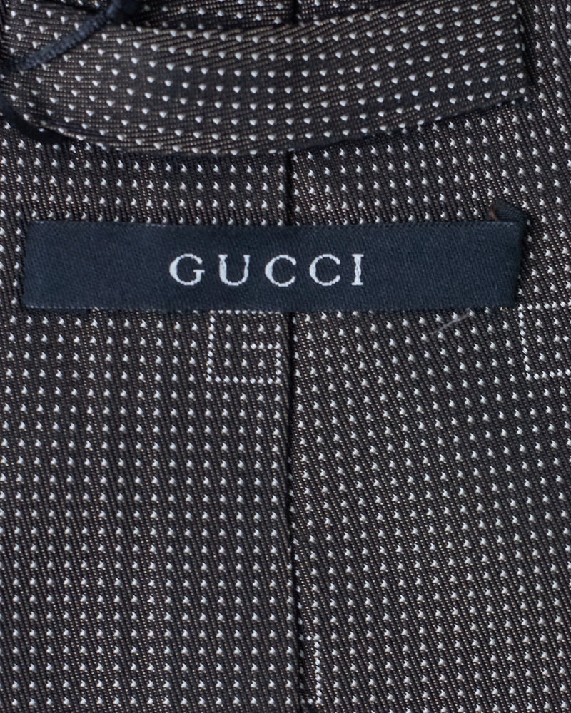 Gravata de bolinhas marrom Gucci