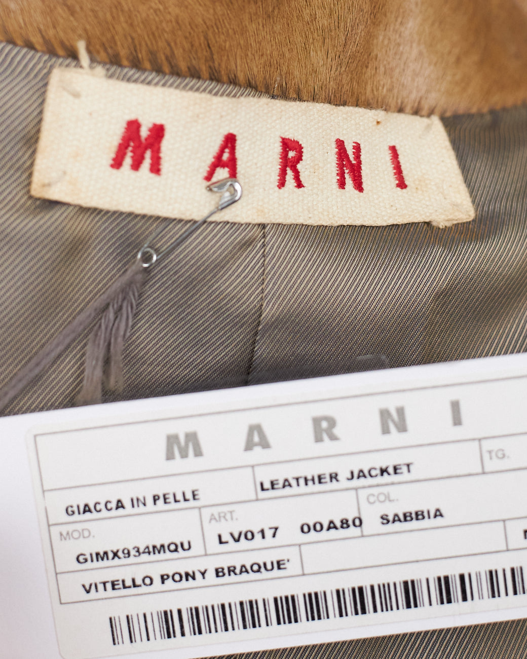 Marni Veste en cuir marron - Neuf avec étiquettes 