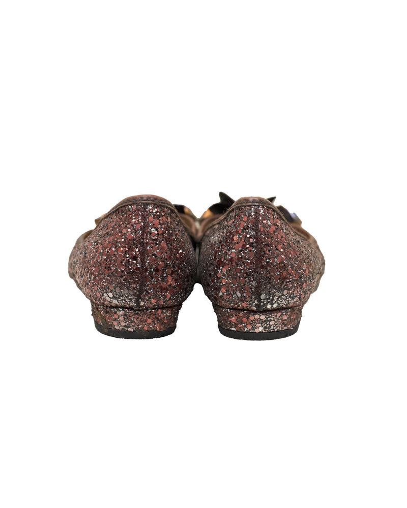 Sapatilhas de balé Miu Miu Glitter com caixa - tamanho 38 