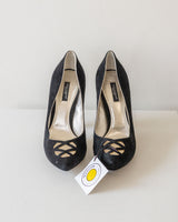 Dolce&Gabbana Black Suede Golden Heel Stilettos - size 37 - with original box