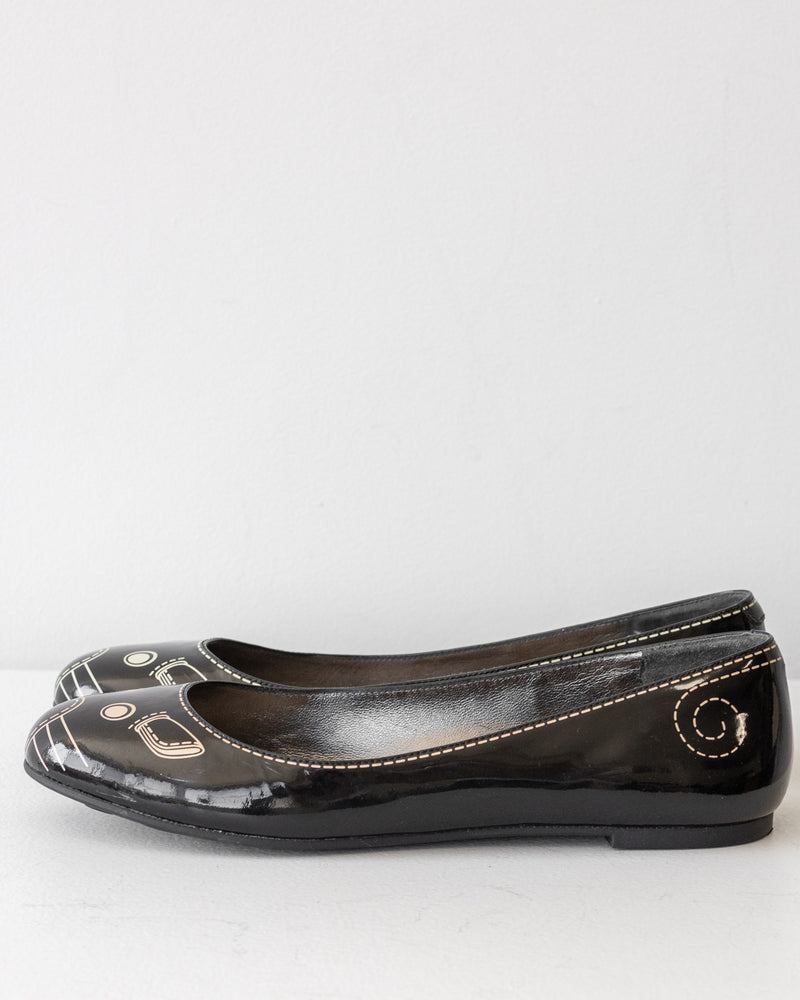 Marc by Marc Jacobs Black Mouse Ballet Flats in Vinyl - size 38