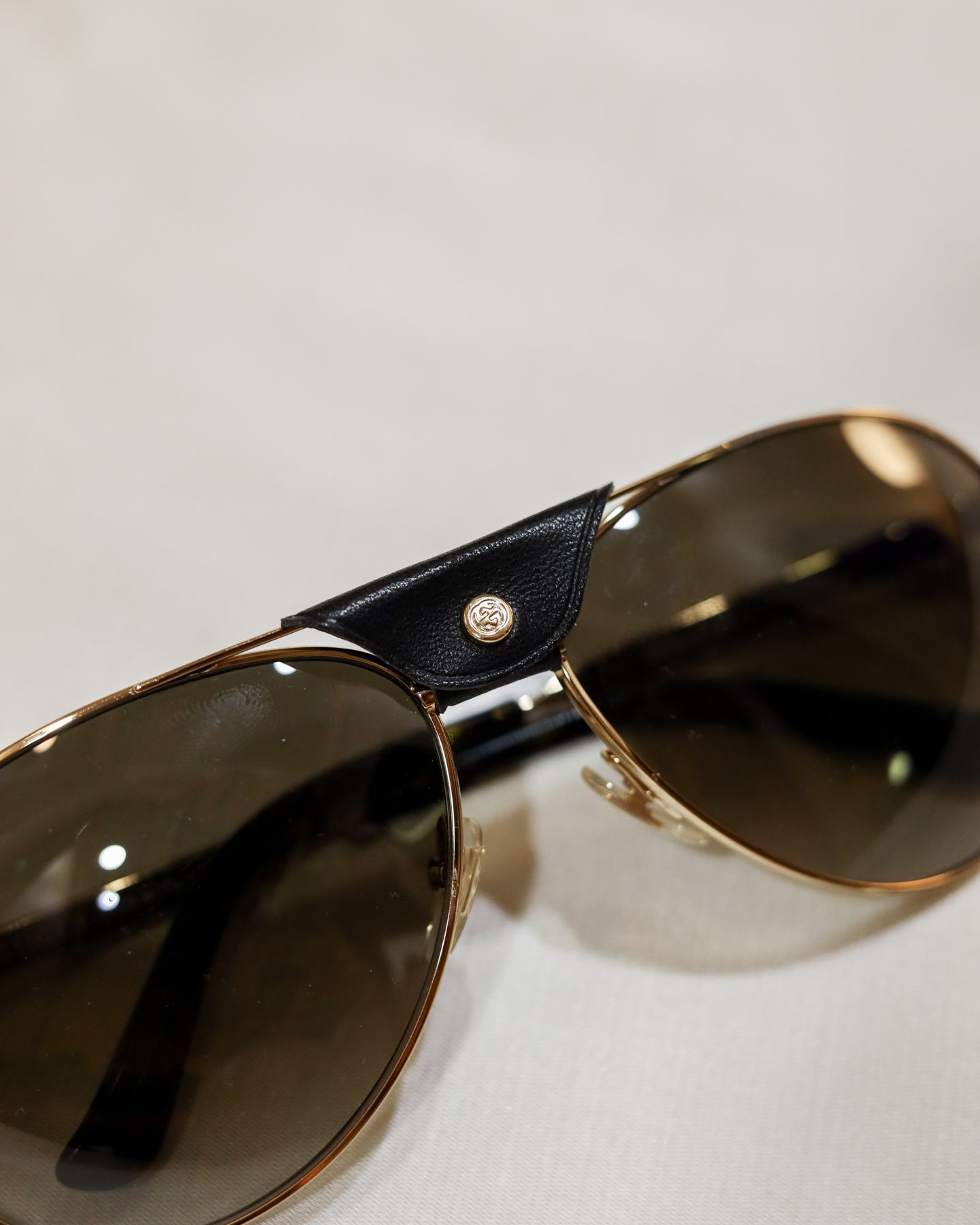 Gucci Gold Aviator Sunglasses - with box