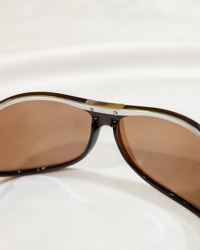 Bottega Veneta Sunglasses in Browns Acetate with metal details - with box