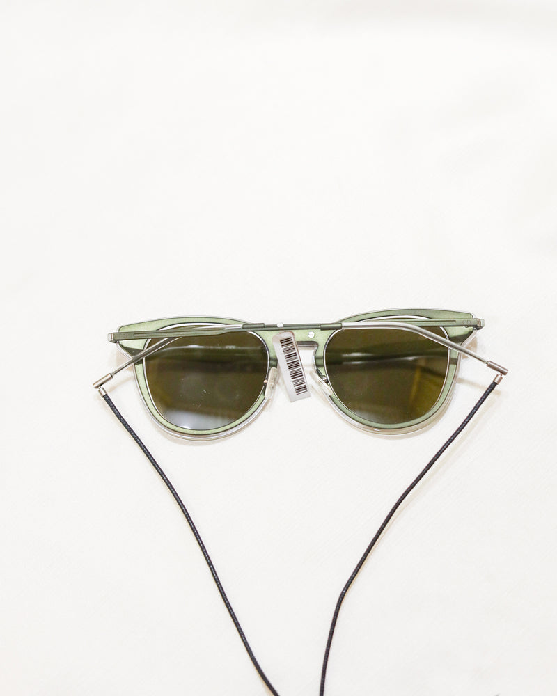 Christian Dior Grey Wayfarer Lunettes de soleil Green Lens- avec boîte