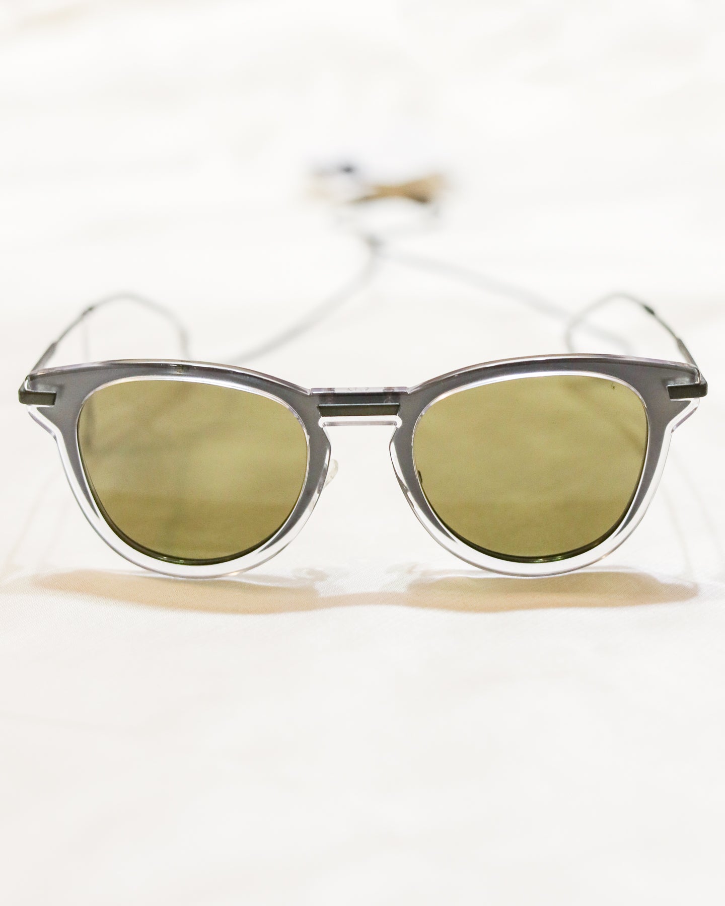 Christian Dior Grey Wayfarer Lunettes de soleil Green Lens avec boite