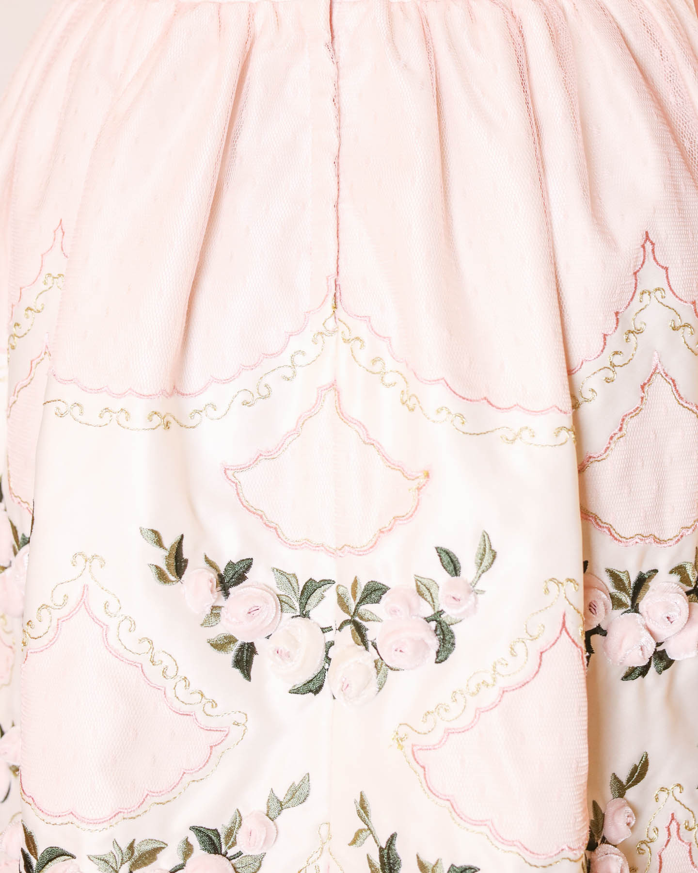 RED VALENTINO PINK DRESS WITH EMBROIDERY