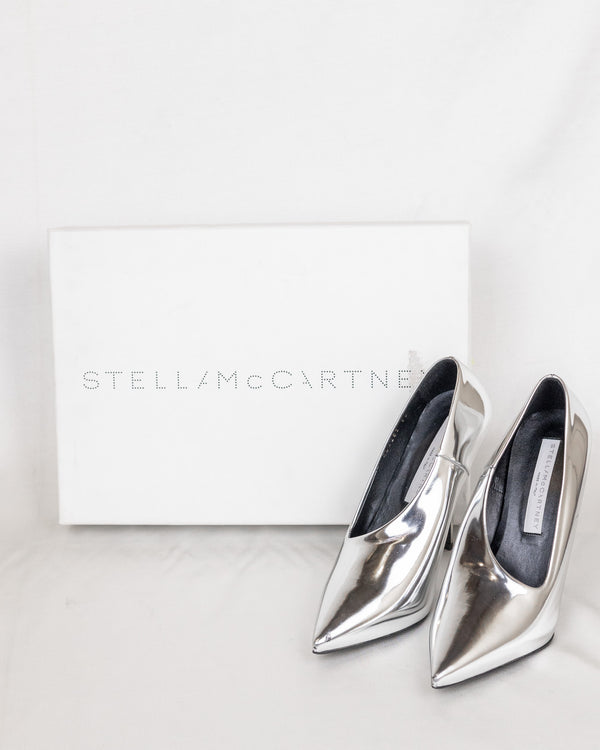 Salto Hackney Metallic Indium Stella McCartney com caixa - tamanho 35