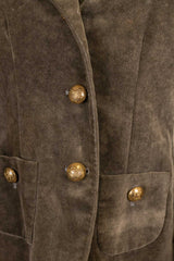 Burberry Vintage Dark Green Velvet Blazer with golden buttons