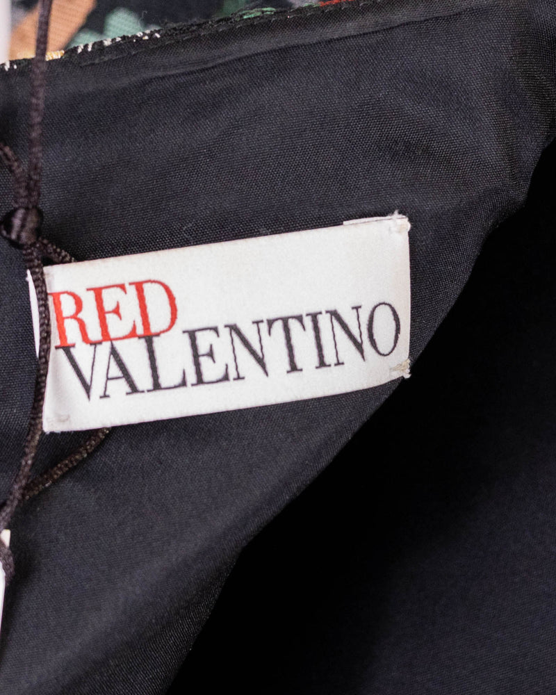 Vestido microfloral bordado Red Valentino