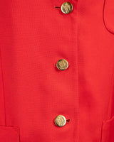 Burberry Vintage Blazer rouge à boutons dorés 