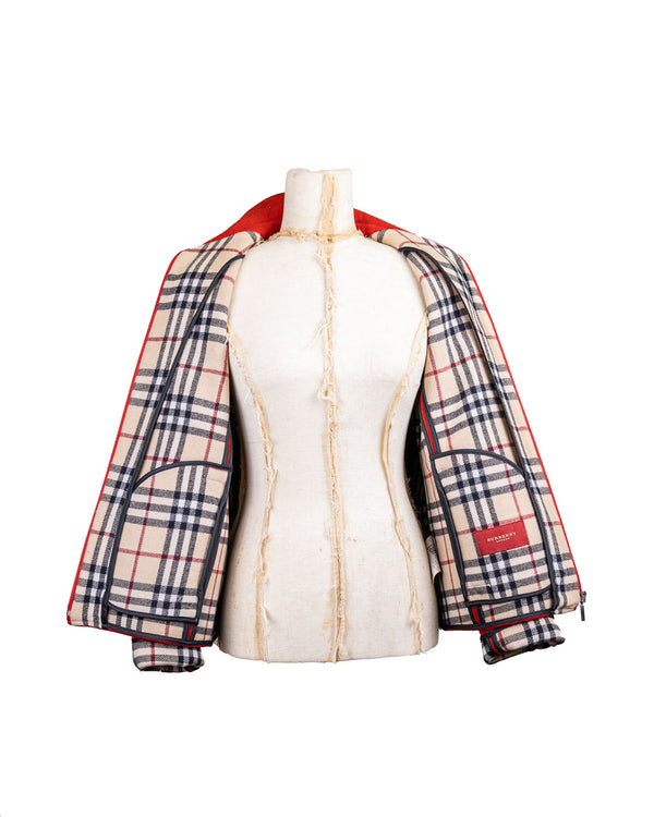 Burberry Vintage Red Checked Wool Jacket