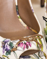 Sapatos de couro com estampa floral Gucci - tamanho 37 com caixa 