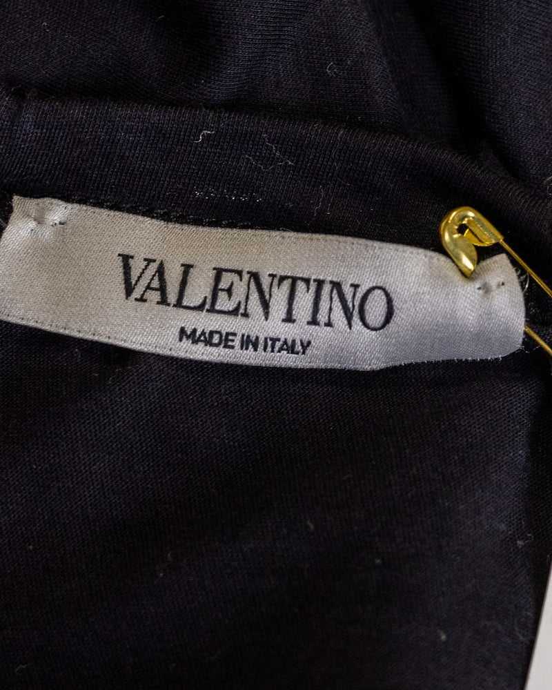 Valentino Black T-shirt With Necklace - new with tags