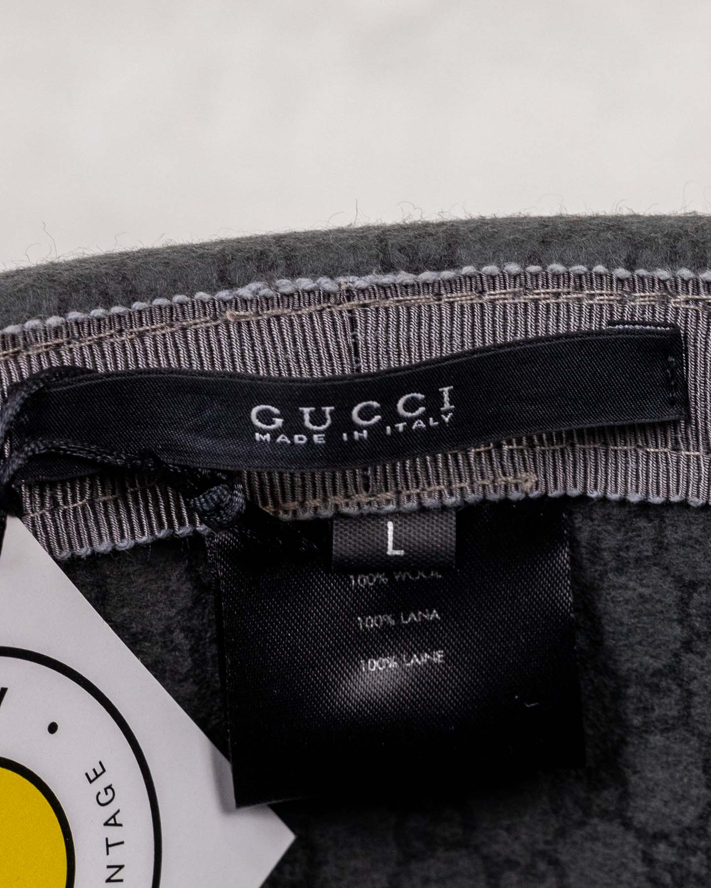 Gucci Grey Hat With Metallic Logo Detail