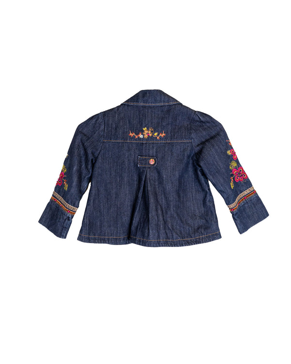 Kenzo Denim Jacket With Floral Embroidered