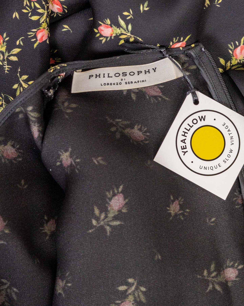 Philosophy Di Lorenzo Serafini - Robe à fleurs en noir 