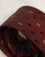 Gravata Vermelha Burberrys com Quadrados Amarelos 