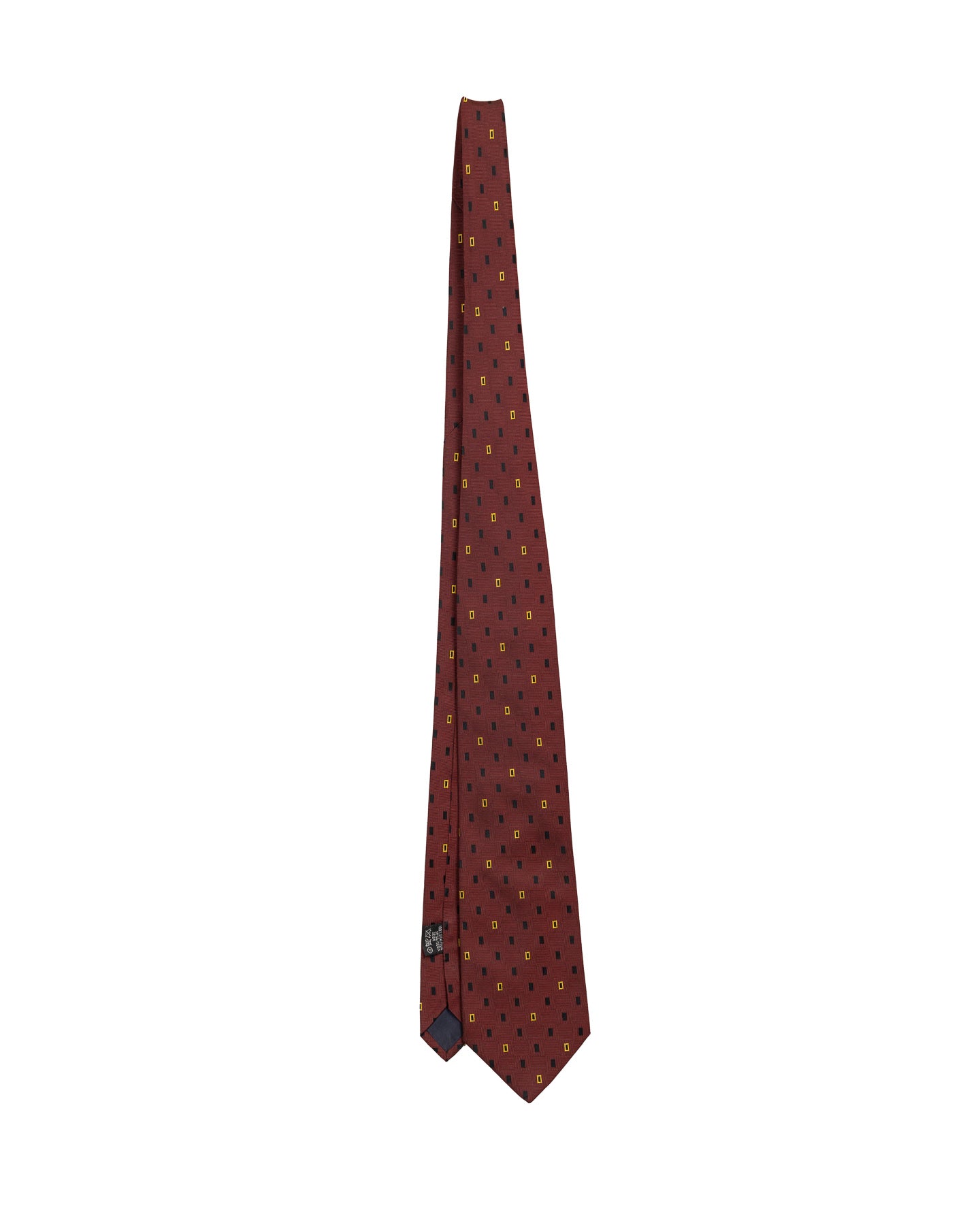 Burberrys Cravate Rouge à Carreaux Jaunes 