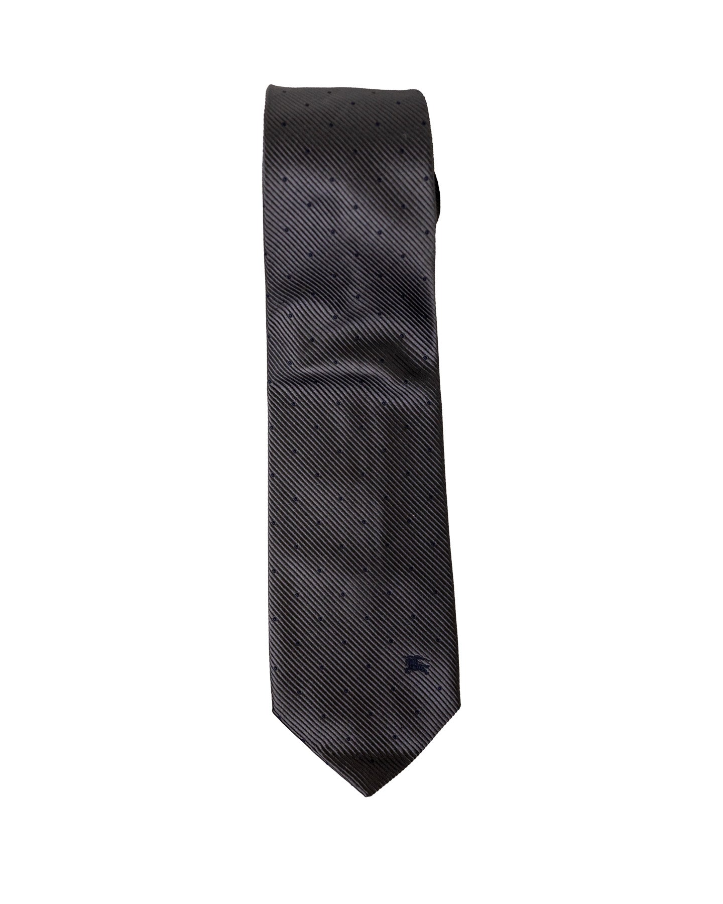 Burberrys Grey Tie With Polka Dots