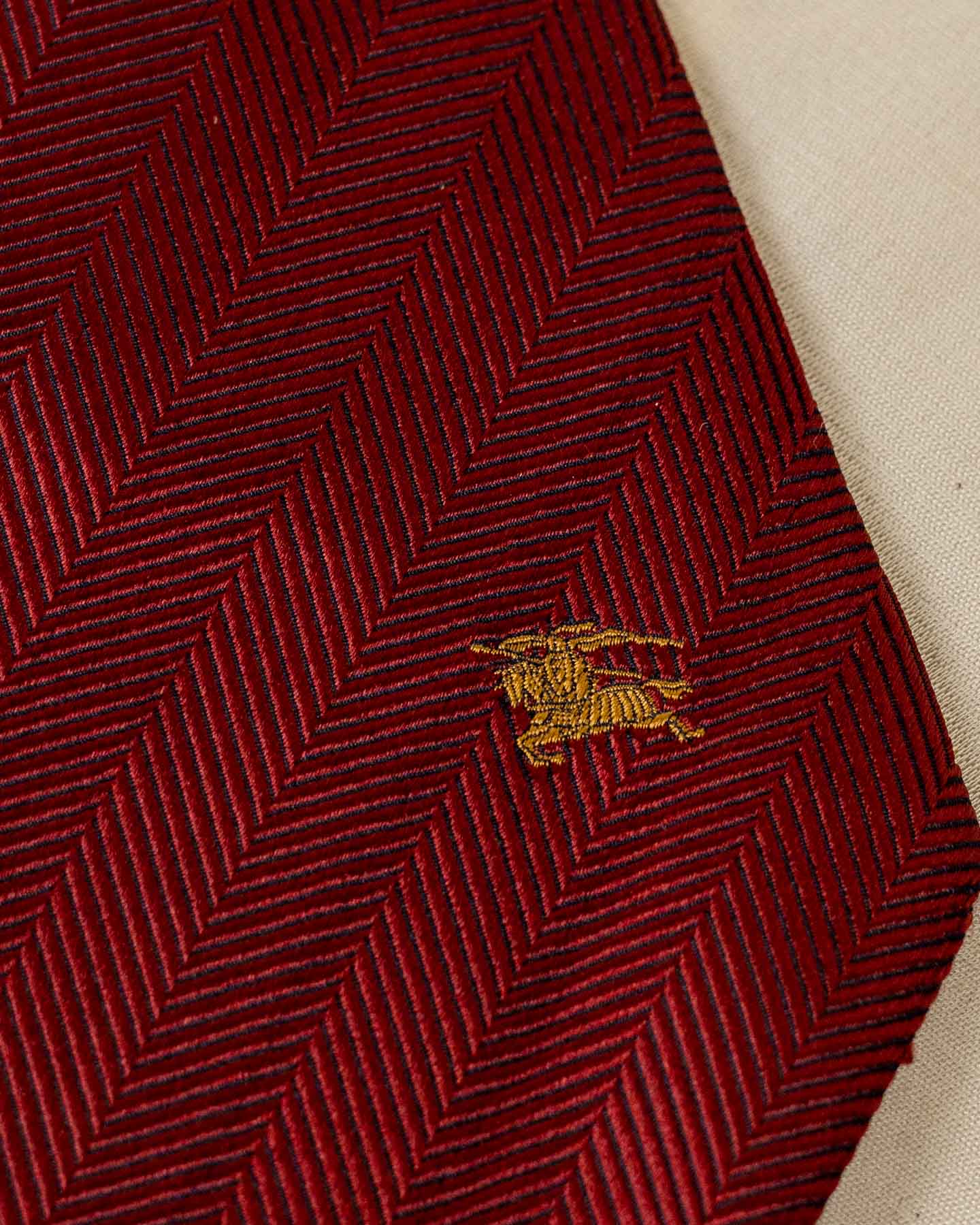 Burberrys Gravata Vermelha Com Listras 