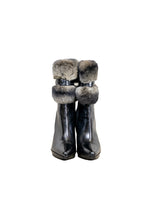 Casadei Fur Boots In Grey - Size 35